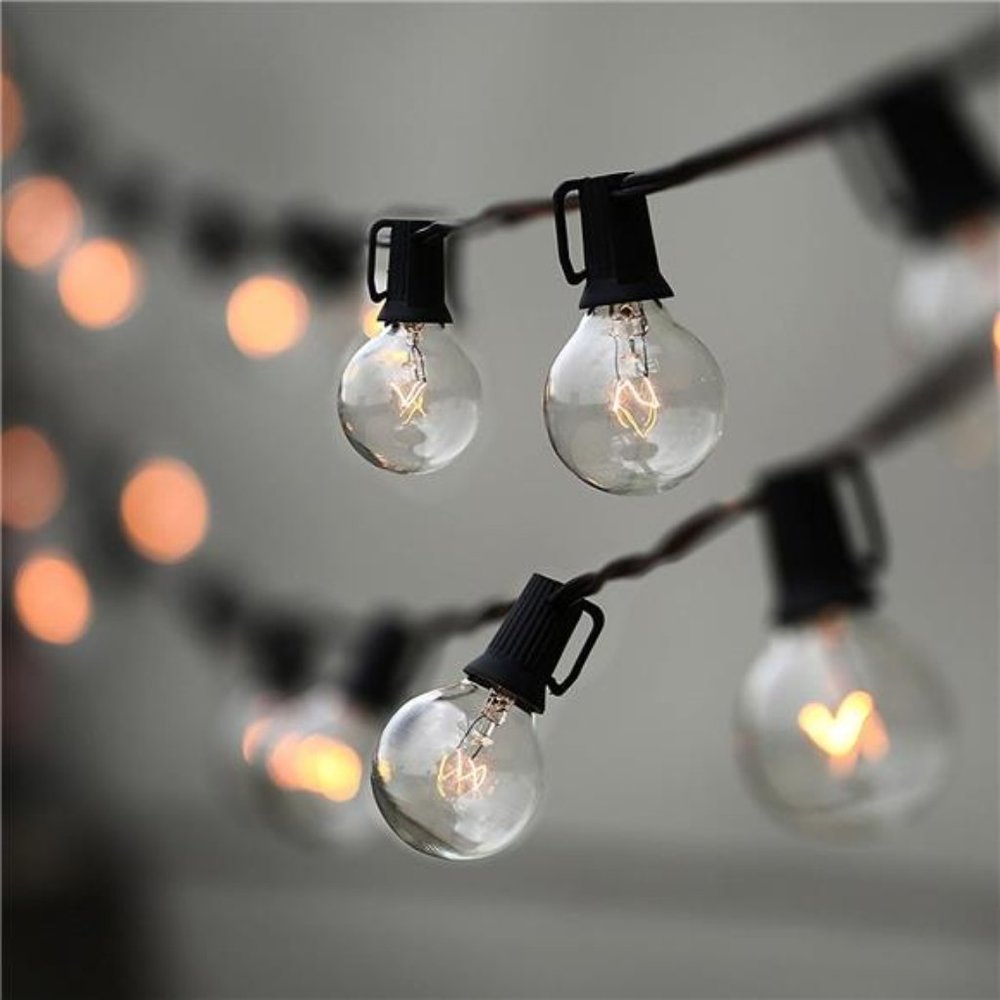 String Lights, LED 25Ft G40 Globe String Lights with Bulbs-UL Listd for Indoor